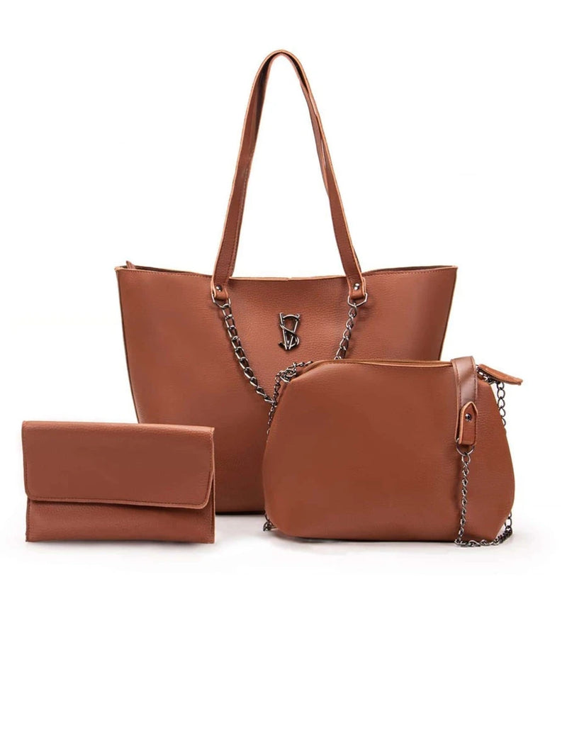 Bolsa-Feminina-Em-Couro-3-Peças-Marrom-GarageBuy-01