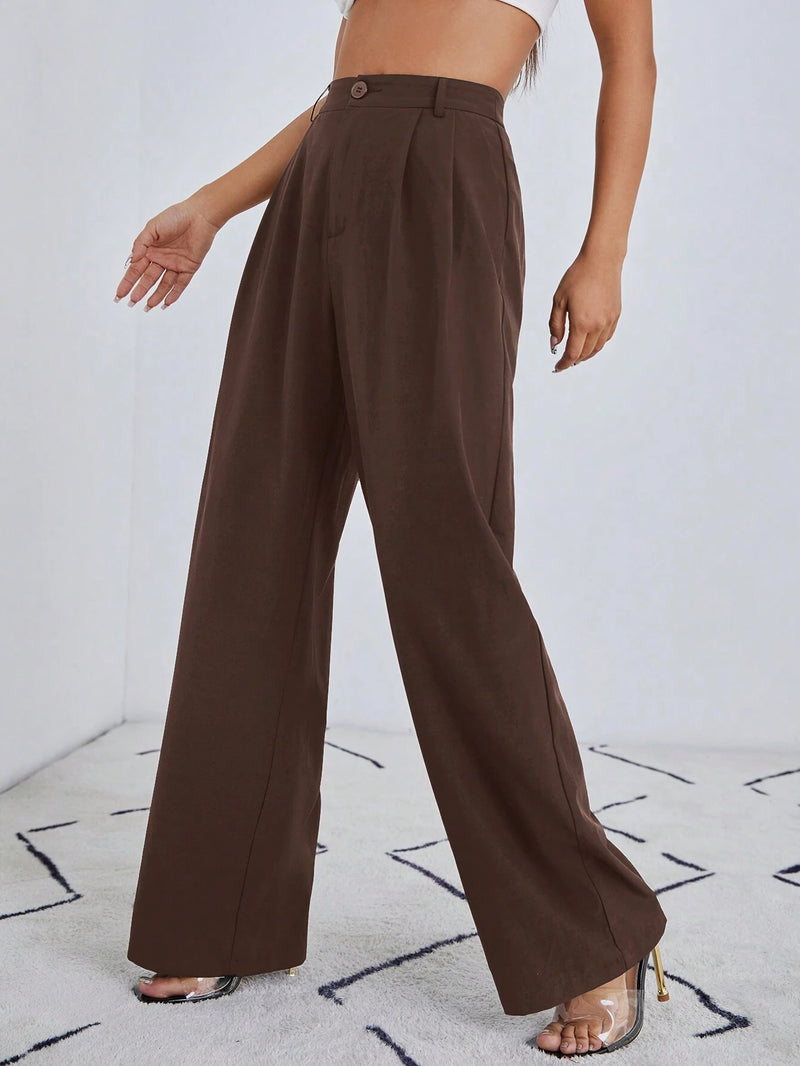 Calça Feminina Pantalona Marrom