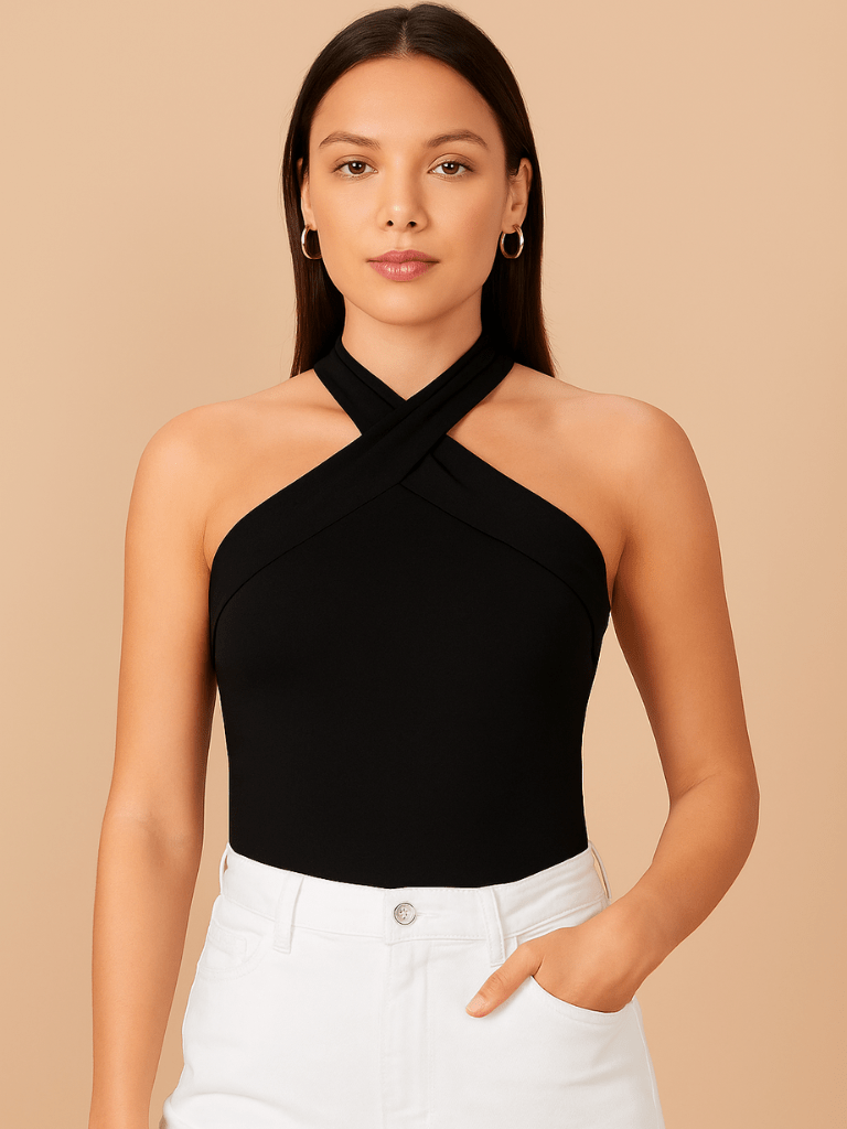 Blusa Feminina Gola Trançada