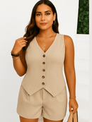 Conjunto Feminino Short e Blusa Alfaiataria Tamirys