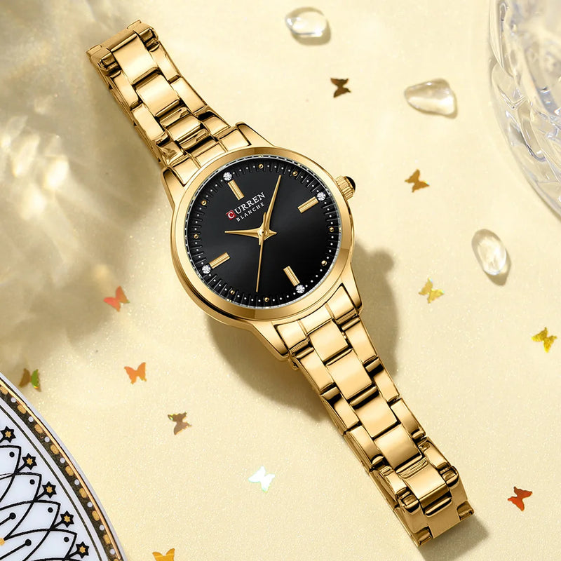 Relógio-Feminino-Quartzo-Elegante-Curren-Dourado-garagebuy-02