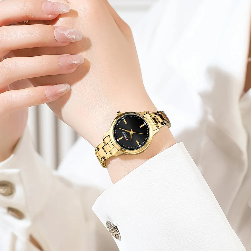 Relógio-Feminino-Quartzo-Elegante-Curren-Dourado-garagebuy-03