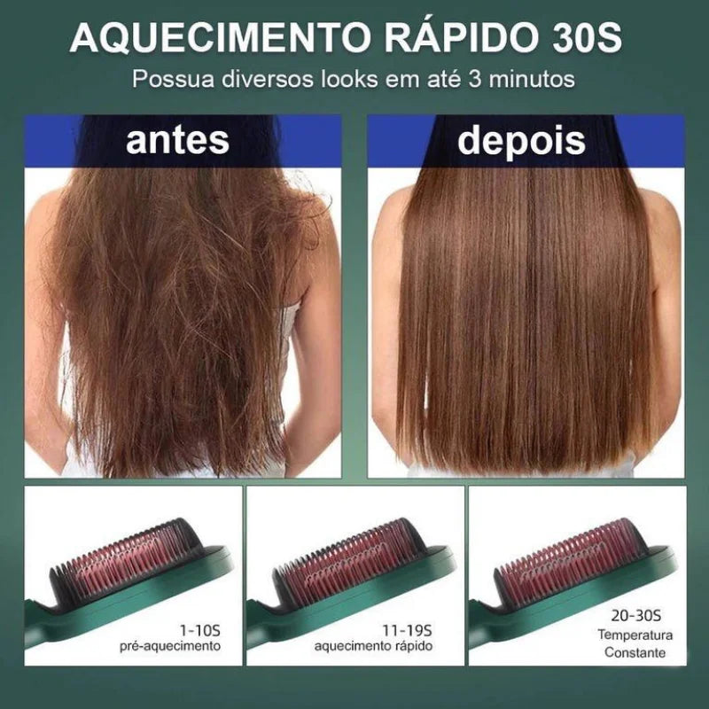 escova modeladora, prancha de cabelo, cabelos, cuidados cabelos, escova pente, escova profissional, escova 3 em 1