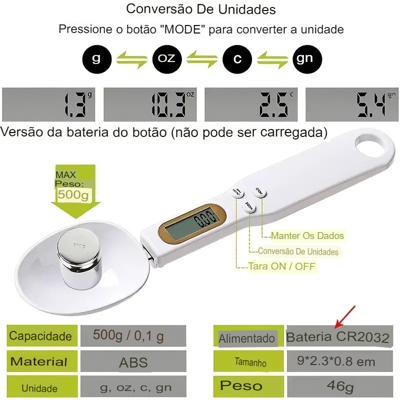 colher, colher balança, utensilio coznha, colher digital, alimentação