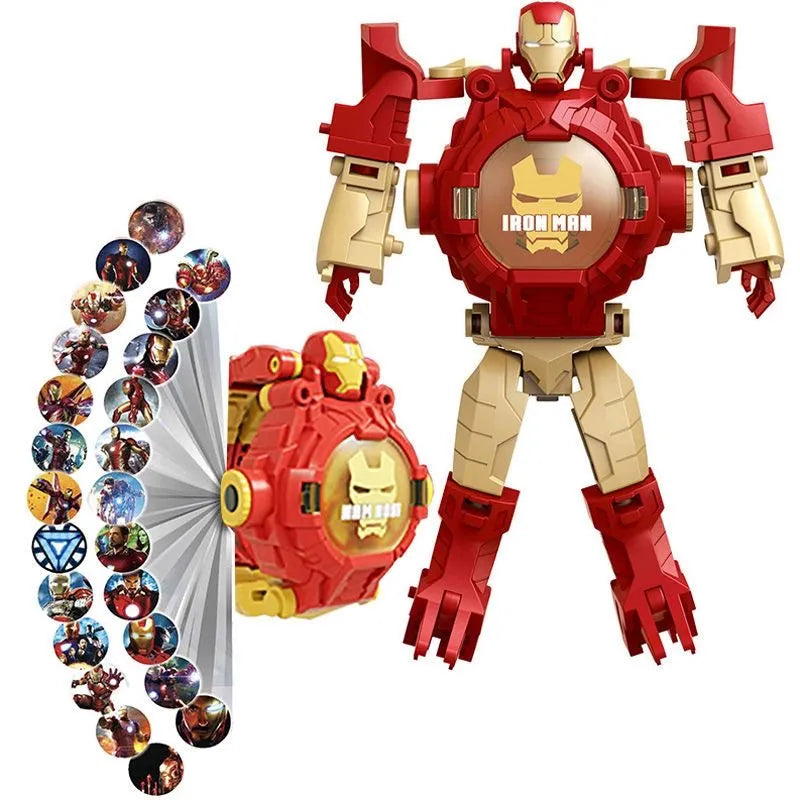 robôs, brinquedo infantil, marvel, homem aranha, homem de ferro, Bumblebee, projetor, relógio, brinuedos infantil, acessórios