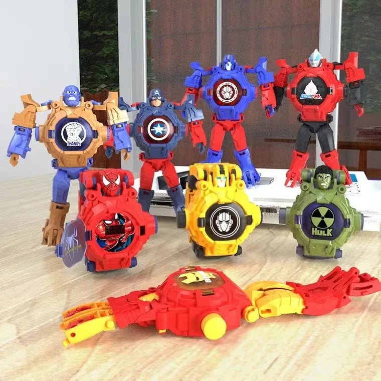 robôs, brinquedo infantil, marvel, homem aranha, homem de ferro, Bumblebee, projetor, relógio, brinuedos infantil, acessórios