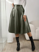 Saia-Midi-Em-Couro-Cintura-Alta-Verde-GarageBuy-04