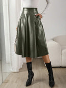 Saia-Midi-Em-Couro-Cintura-Alta-Verde-GarageBuy-06