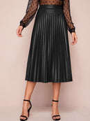 Saia-Midi-Plissado-Em-Couro-Preto-GarageBuy-01