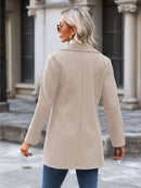 Casaco Feminino Sobretudo Carol Botão Frontal Damasco