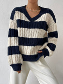 Suéter-Feminino-Listrado-Tricot-Azul-Marinho-Rosy-GarageBuy-01