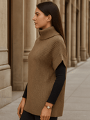 Sueter-Feminino-Gola-Alta-Manga-Asa-de-Morcego-Marrom-garagebuy-02