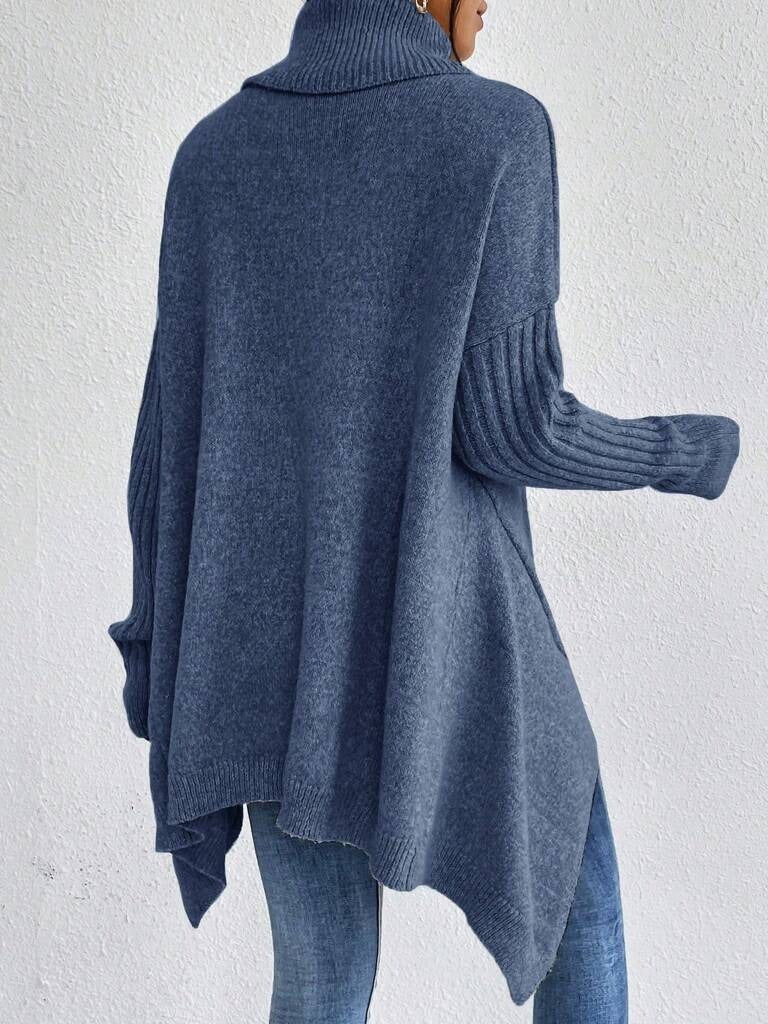 Suéter-Feminino-Gola-Alta-Ombro-Caído-Gio-Azul-garagebuy-04
