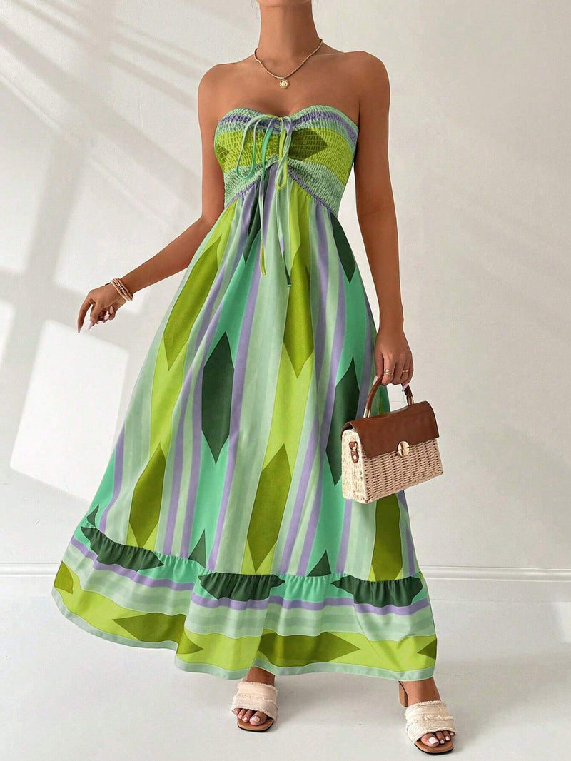  Analyzing image    Vestido-Longo-Feminino-Bandeau-Geometrico-Verde-GarageBuy-01