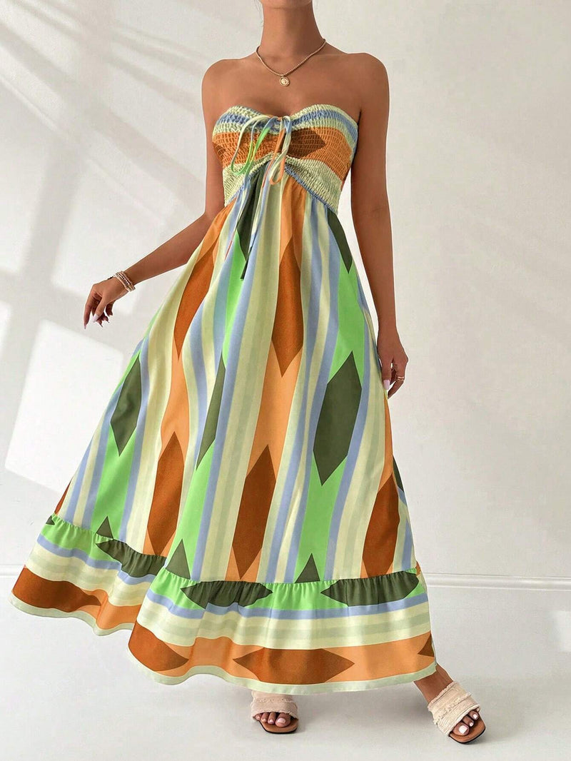 Vestido-Longo-Geométrico-Multicolorido-Bandeau-Amarelo-GarageBuy-06