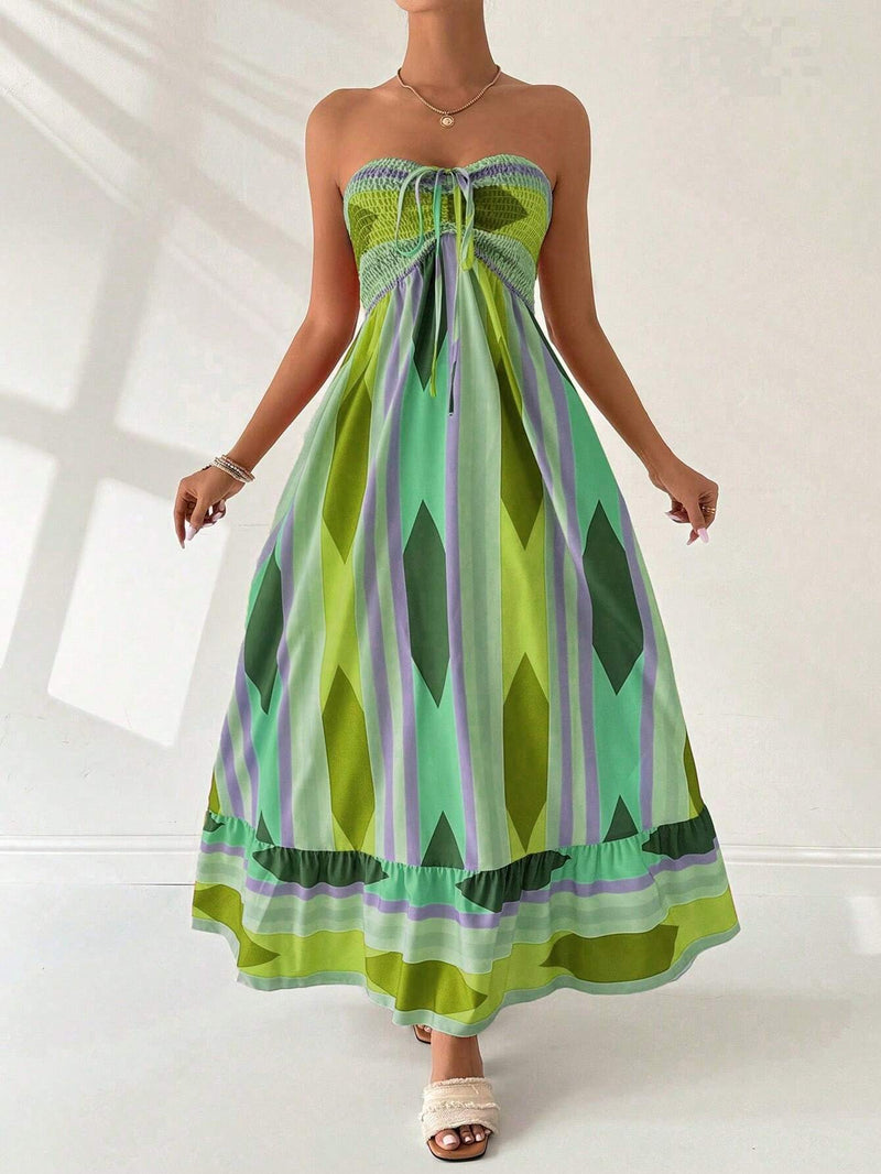 Vestido-Longo-Geométrico-Multicolorido-Bandeau-Verde-GarageBuy-03