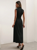 Vestido-Midi-Botoes-na-Frente-sem-Mangas-Preto-garagebuy-02