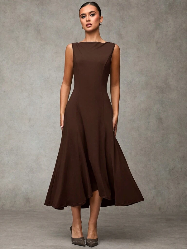 Vestido-Midi-Elegante-sem-Mangas-Cor-Cafe-Tereza-garagebuy-01