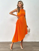 Vestido-Midi-Feminino-Eleonora-Laranja-Plissado-GarageBuy-01