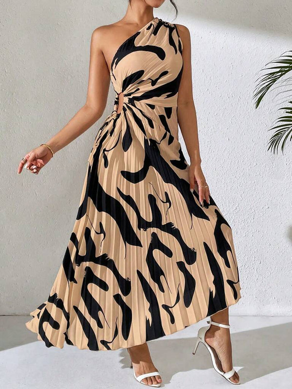 Vestido-Midi-Marrom-com-Preto-Plissado-Taise-GarageBuy-016