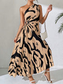 Vestido-Midi-Marrom-com-Preto-Plissado-Taise-GarageBuy-01